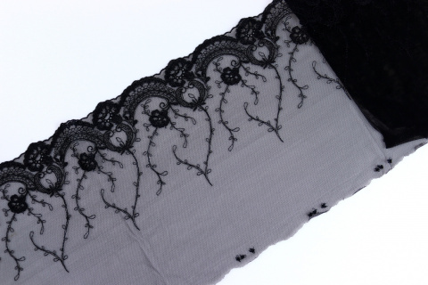 Black color stretch lace 1mb