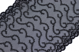 Czarny stabilny haft na tiulu 1mb