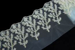 Elastyczny haft błękity tiul 0,6mb