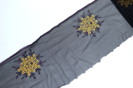 Elastyczny haft, czarny tiul 0,5mb