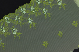 Elastyczny zielony haft na tiulu 0,6mb