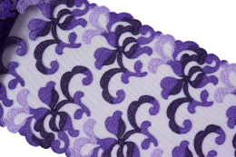 Fioletowy stabilny haft na tiulu, efekt ombre 0,7mb