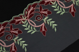 Jasnozielony elastyczny haft na tiulu 1,1mb