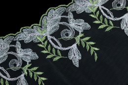 Jasnozielony elastyczny haft na tiulu 0,5mb