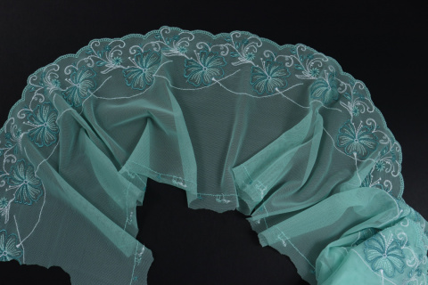 Stretch lace on tulle, mint color 1,2mb