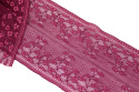 Rubinowa elastyczna koronka w kwiatki 0,5mb