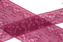 Rubinowa elastyczna koronka w kwiatki 1mb