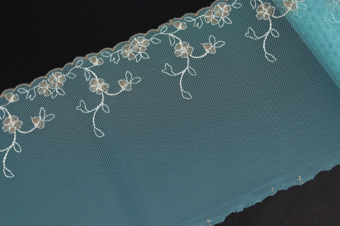 Lace on tulle on turquse color 1mb