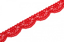 Narrow red color stretch lace 1mb