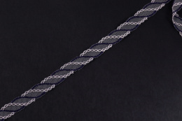 Wąski haft beż/ granat 1,1mb