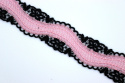 Narrow pink color lace with guipure trim 1mb