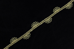 Narrow yellow guipure lace trim 1,1mb