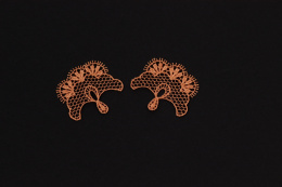 Ażurowe, gipiurowe aplikacje pomarańcz 2szt.