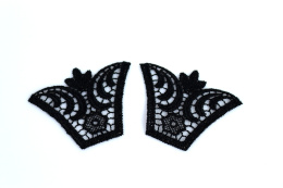 Czarne naszywki, aplikacje gipiurowe 2szt.