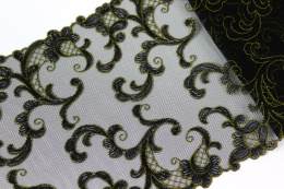 Czarny haft zdobiony złotą nicią 0,7mb