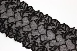 Black color lace on tulle 0,8mb