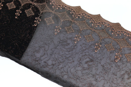 Elastyczny czarny haft błyszcząca nić 0,5mb