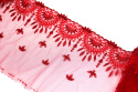 Stretch lace in red color on tulle 1mb