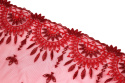 Stretch lace in red color on tulle 1mb