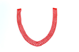 Gipiurowe czerwone aplikacje, naszywki dekolt 2szt.