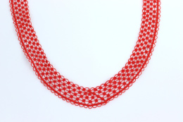 Gipiurowe czerwone aplikacje, naszywki dekolt 2szt.