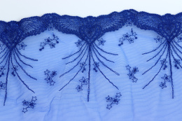 Cobalt color stretch lace on tulle 1mb