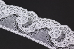 Koronka elastyczna, miękka, ciepła biel 0,5mb