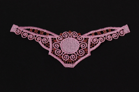 Różowa naszywka, aplikacja gipiurowa 1szt.