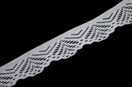 Wąska biała koronka ażurowa, elastyczna 0,5mb