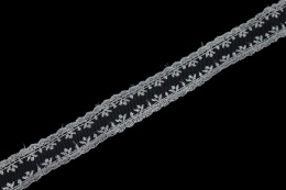 Wąska biała tasiemka na tiulu 0,5mb