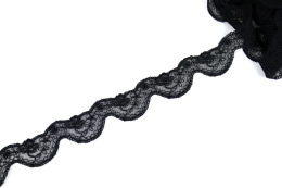 Wąski elastyczny czarny haft 1mb